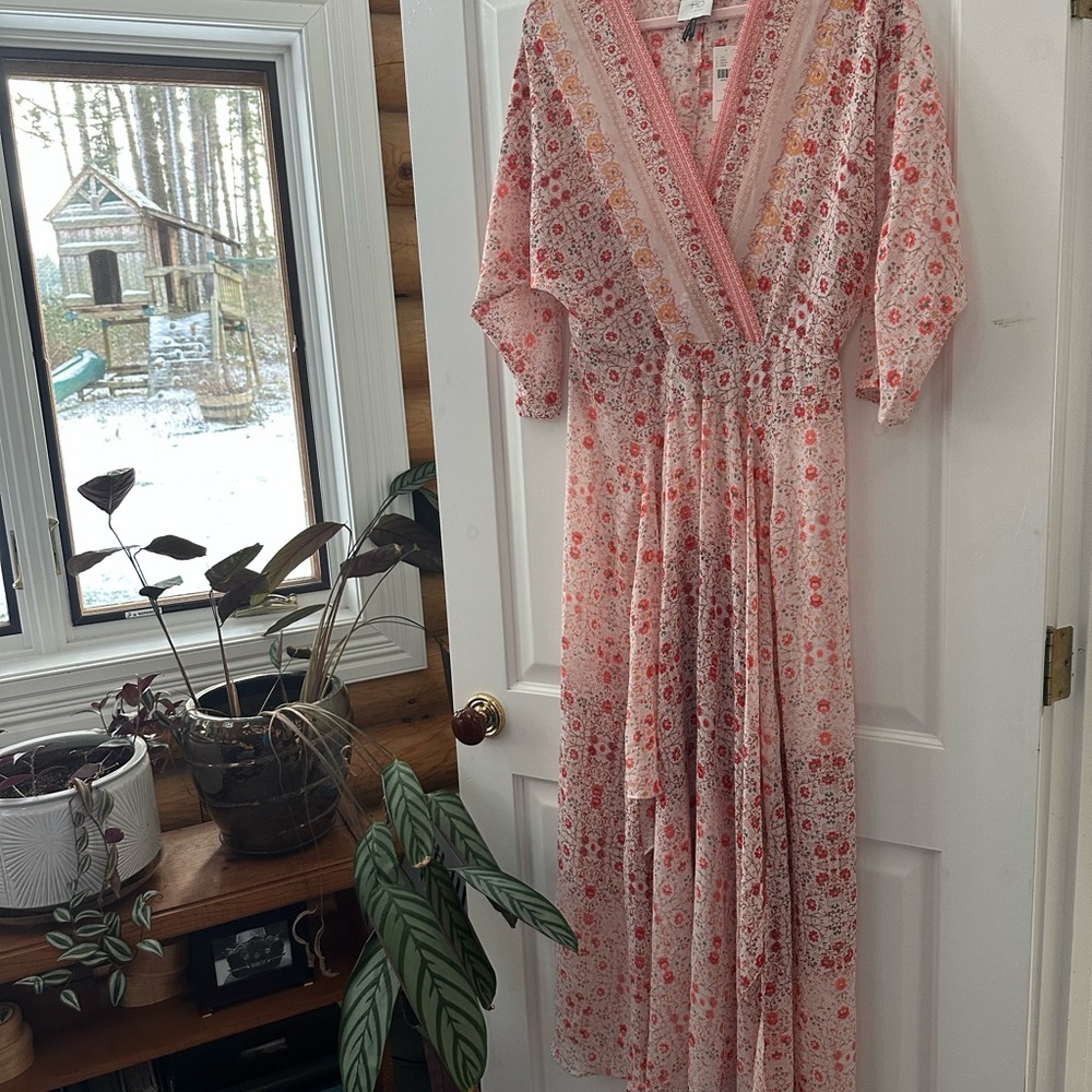 Floral Pink Dress. From Anthropologie